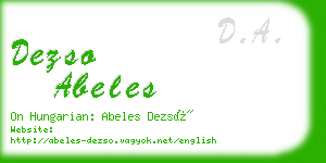 dezso abeles business card